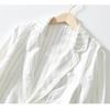 Summer Men's Suits&blazers Japanese Retro Style Stripes Cotton Linen Three Quarter Sleeve Blazer Jacket Slim Fit Casual Jacket