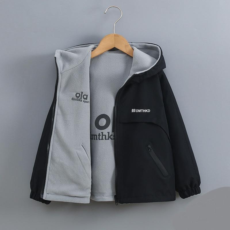 Boys' Winter Double-sided Outerwear, Winter Clothes, Middle-aged Children, Handsome Boys, Thick Autumn and Winter Styles