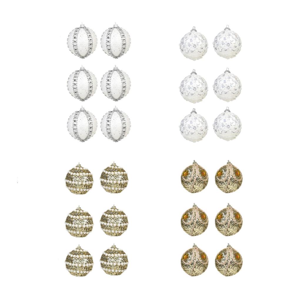 Set of 6 Christmas Ornaments for Tree, DIY Hanging Balls 5.5cm