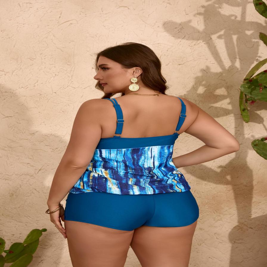 1011 New European and American Fashion Women's Split Bikini Print Swimsuit