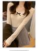 Lace Spliced Brushed Warm Long-Sleeve Women's T-Shirt, Slim Fit, Perfect for Autumn/Winter Layering or Solo Wear.