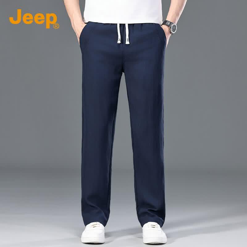 Jeep Men's Lyocell Tencel Summer Breathable Straight-Leg Pants