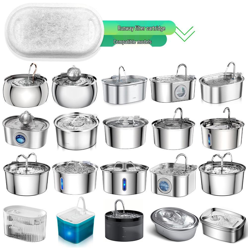 PETLIBRO Stainless Steel Cat Water Fountain Filter - Activated Carbon & Cotton Oval Cartridge