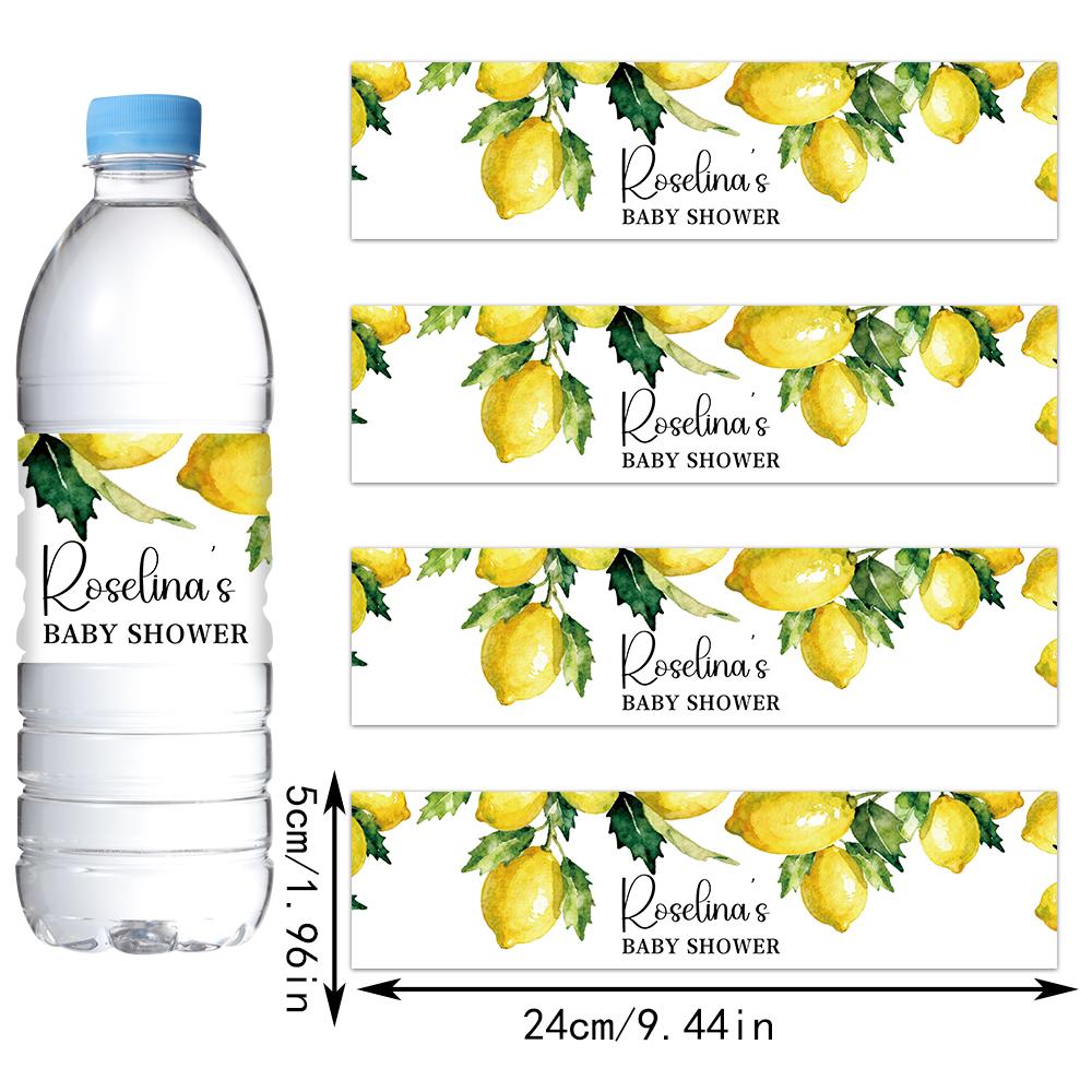 

Customized lemon themed birthday water bottle sticker, suitable for 10th birthday parties, shower parties, lemon themed parties 20pcs