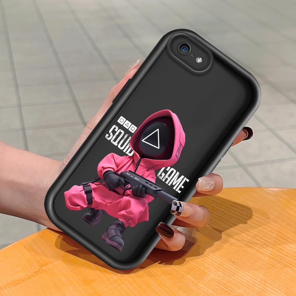 Soft Silicone Square Ladder Printing Pattern Phone Casing Full Cover Camera Shockproof Protection Rubber Case for iPhone Infinix Tecno OnePlus