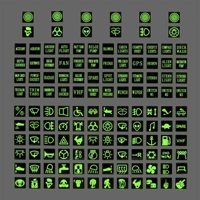 Rocker Switch Label PVC Luminous Car Sticker Circuit Panel Decal Truck Instrument Decoration