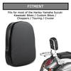 Motorcycle Backrest Cushion Pad, Round Sissy Bar Pad, Universal Fit, Black (Type B)