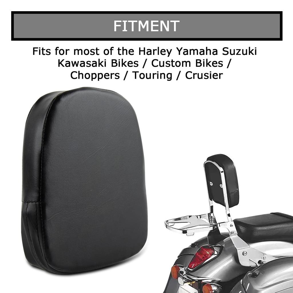 Motorcycle Backrest Cushion Pad, Round Sissy Bar Pad, Universal Fit, Black (Type B)