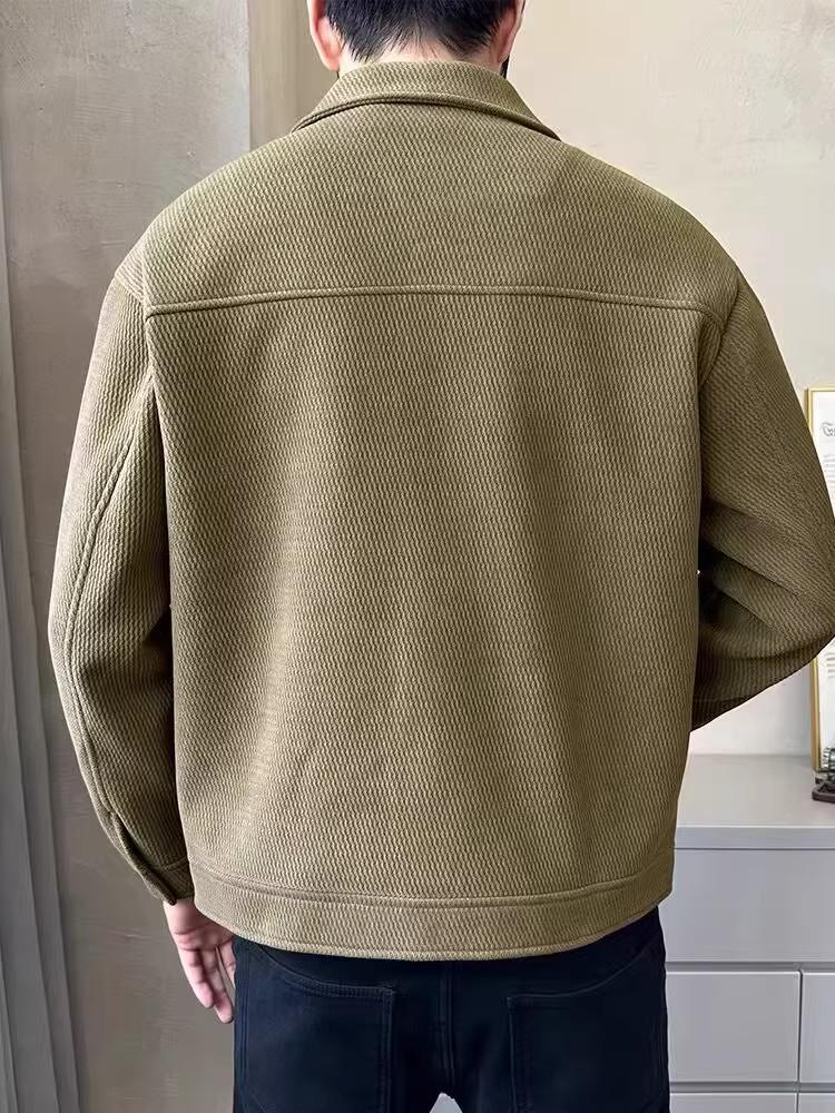 2025 Men's Trendy Thickened Wool Lapel Jacket - Autumn/Winter Versatile Casual Wear