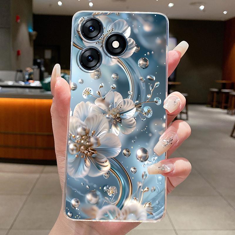Für Tecno Spark 10 10C Hüllen Schöne Schmetterlingsblumen Klare Silikon-Rückseite Für Tecno Spark 10 C KI5k KI5m KI5q Handyhülle