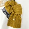Soft Wool Blend Knit Scarf Women Winter Warm Cozy Lightweight Neutral Tone Korean Style Neck Wrap
