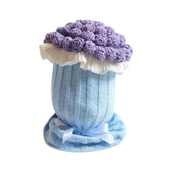 

Rose Bouquet Throw Pillow Decorative Knitted Flower Pillow Couch Bed Throw Cushion S фиолетовый