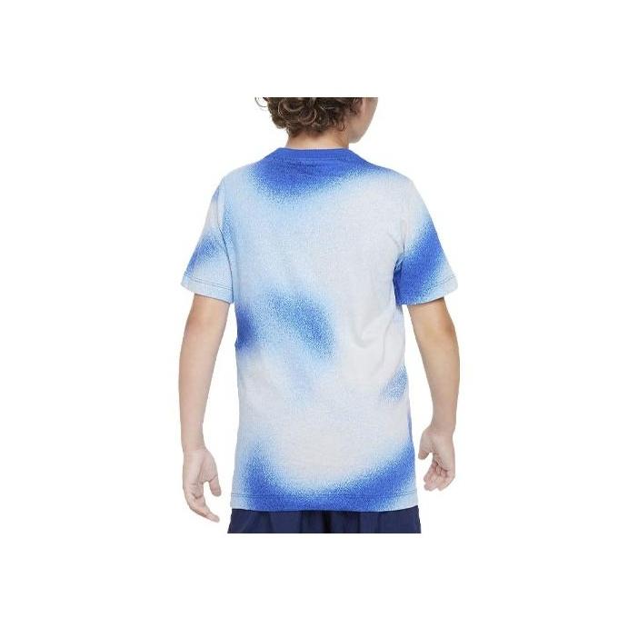 Nike Sportswear Culture Of Basketball Letter Print Gradient Crew Neck Short Sleeve Kids Tops Light-Blue FD3932-480