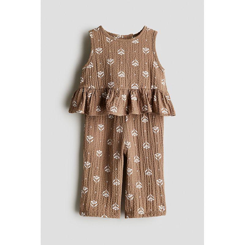 

Костюм HM Лето 2025 Новое поступление Модная детская одежда Топ и брюки для девочки Костюм из 2 предметов 1292837 Beige/Florals 66/48(4-6m)