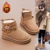 Children's Snow Boots Boys Wool Cotton Boots Winter New Plush Warm Non-slip Cotton Shoes Medium Older Boys