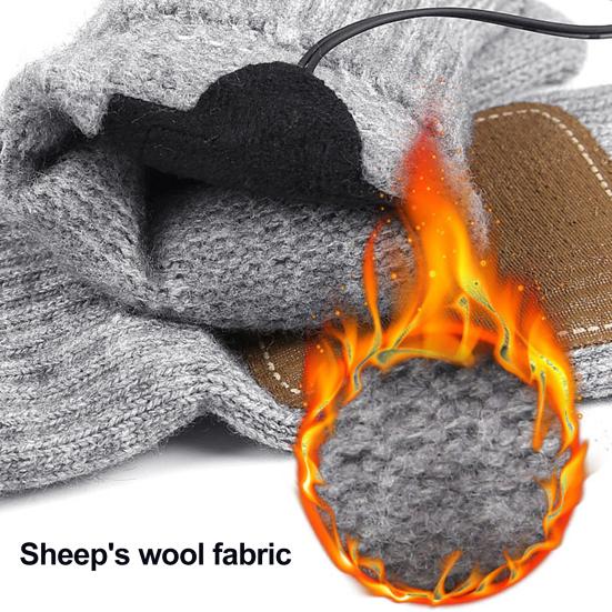 USB Heated Gloves 5V Electric Hand Warmers with 3 Temperature Control Settings Anti-slip Palm Winter Touchscreen Gloves for Men Women Typing