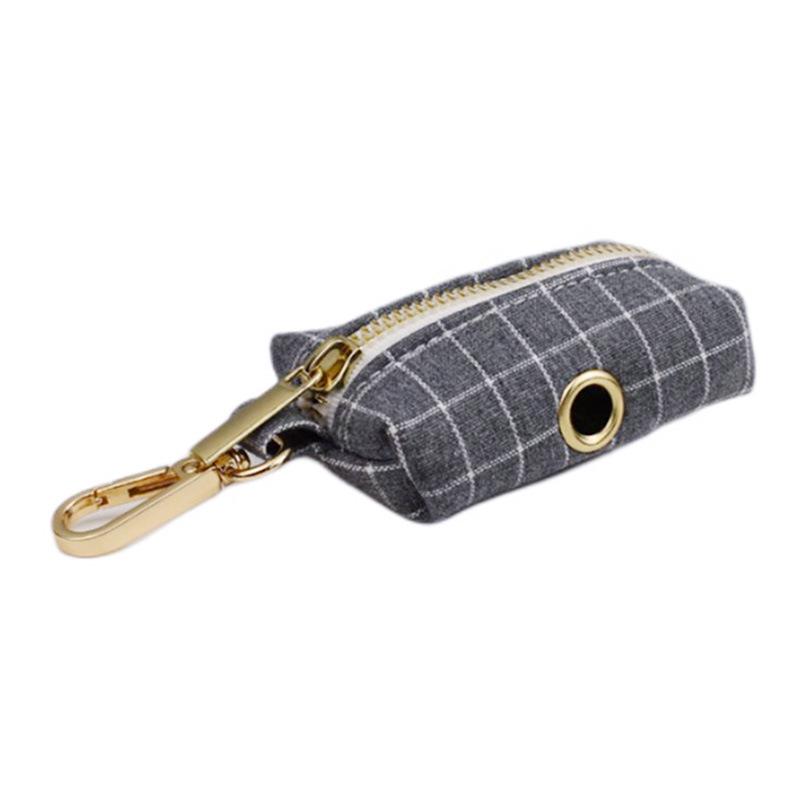 Gray Plaid Velvet Anti-Escape Dog Collar and Leash Set