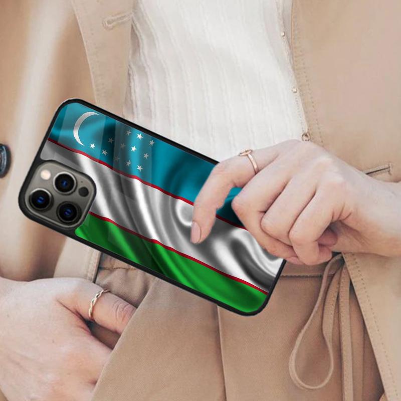 Uzbekistan Flag Coat Of Arms Magnetic Phone Case For APPLE iPhone 17 Air 16 14 13 12 Pro Max 15 Plus Wireless MagSafe Cover