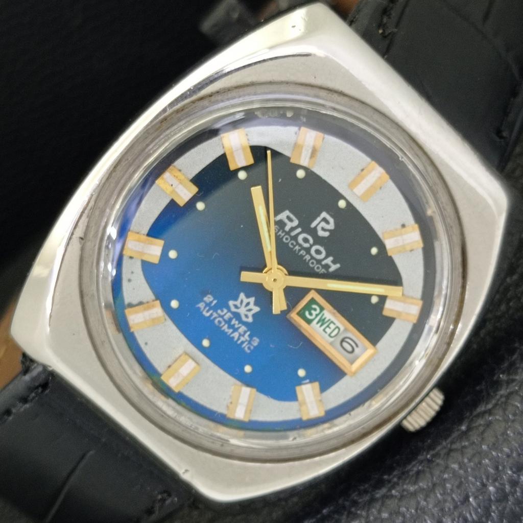 

ВИНТАЖНЫЕ АВТОМАТИЧЕСКИЕ ЧАСЫ RICOH R31 ЯПОНИЯ МУЖСКИЕ СИНИЙ ЦИФЕРБЛАТ a700750-5 R204-a700750