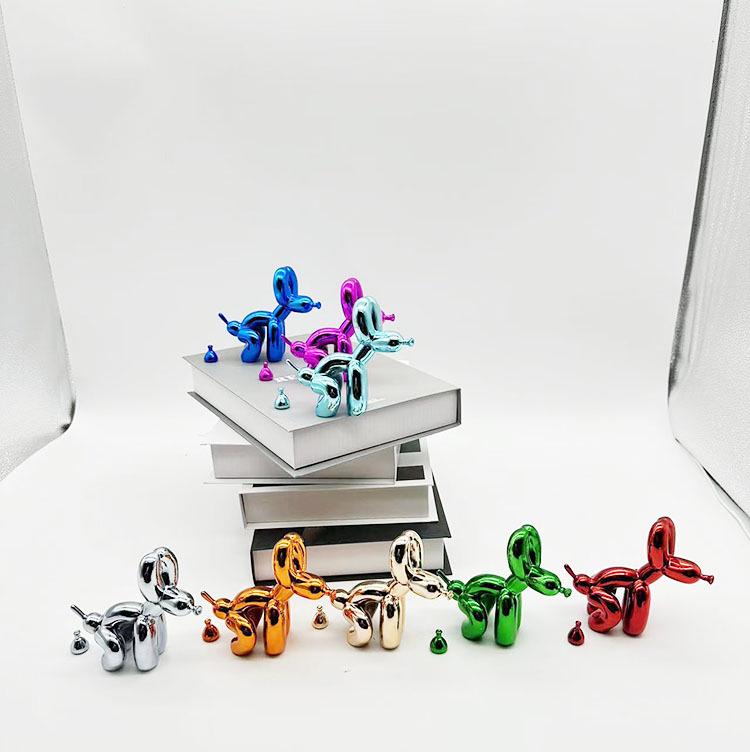 Trendy Resin Poop Dog Balloon Figurine - Modern Home Decor Ornament