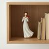 Hand Painted Girl Bird Figurine Resin Red Bird Standing on Girl's Shoulder Statue Sympathy Gifts for Loss of Loved One