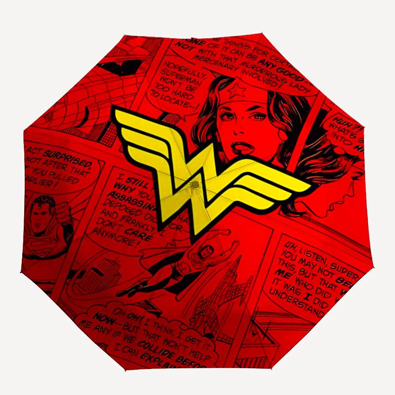 

1pc Wonder Woman Comic Automatic Folding Umbrella - Compact 8-Rib Design, Durable Plastic & Iron, Lightweight for Outdoor Daily Use21099