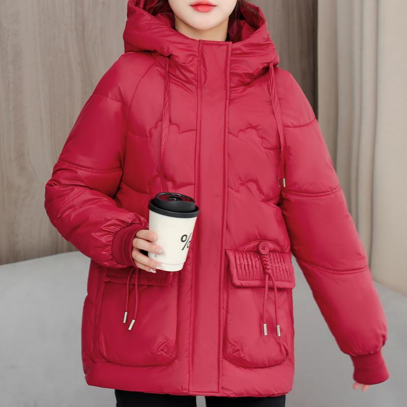 

Модные зимние парки больших размеров для толстой теплой верхней одежды с капюшоном, свободные, новые пальто, женские куртки 3XL красный