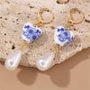 Heart Resin Plastic Earrings Vintage Chinese Design Women Decoration Fashion