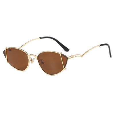 Nowe Luksusowe Metalowe Puste Okulary Przeciwsłoneczne Kocie Oko Moda Y2K Punk Trend Ochrona UV400 dla Kobiet Mężczyzn