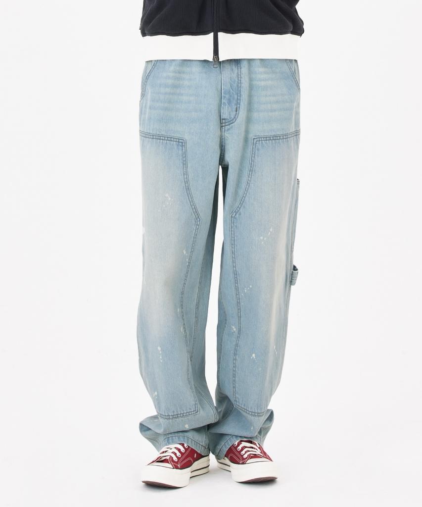 MARK GONZALES Carpenter Bleach Denim Pants - Sky Blue