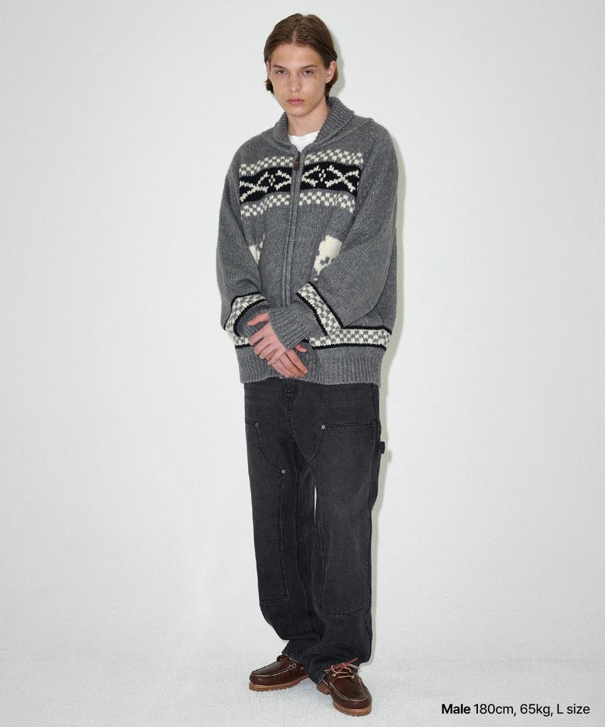 MAHAGRID Double Knee Denim Pant Black(Mg2Efmd112A)