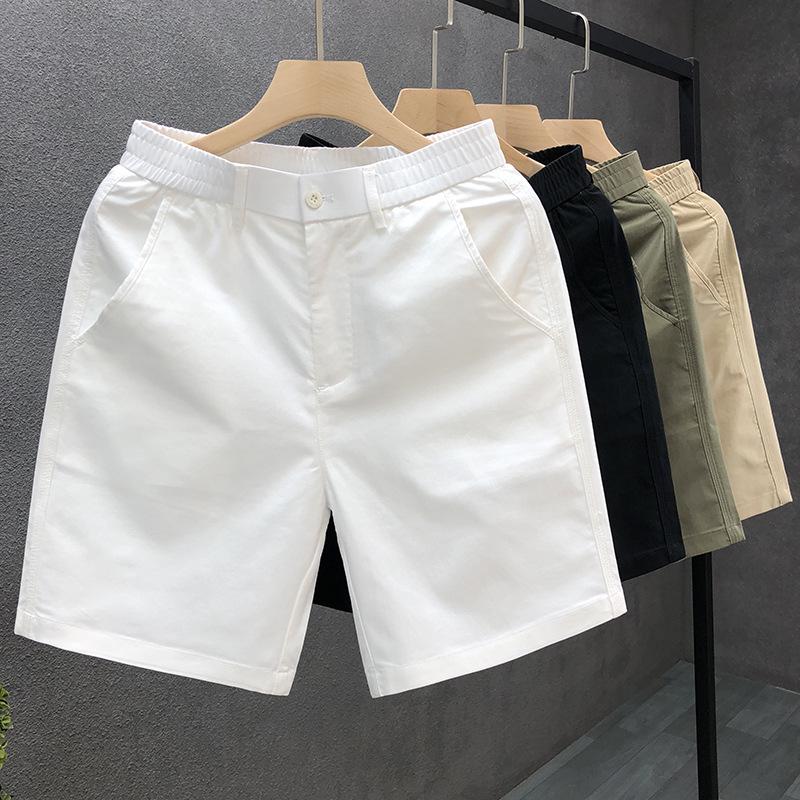 Versatile Men's White Casual Straight Shorts - Summer Trendy Thin Design