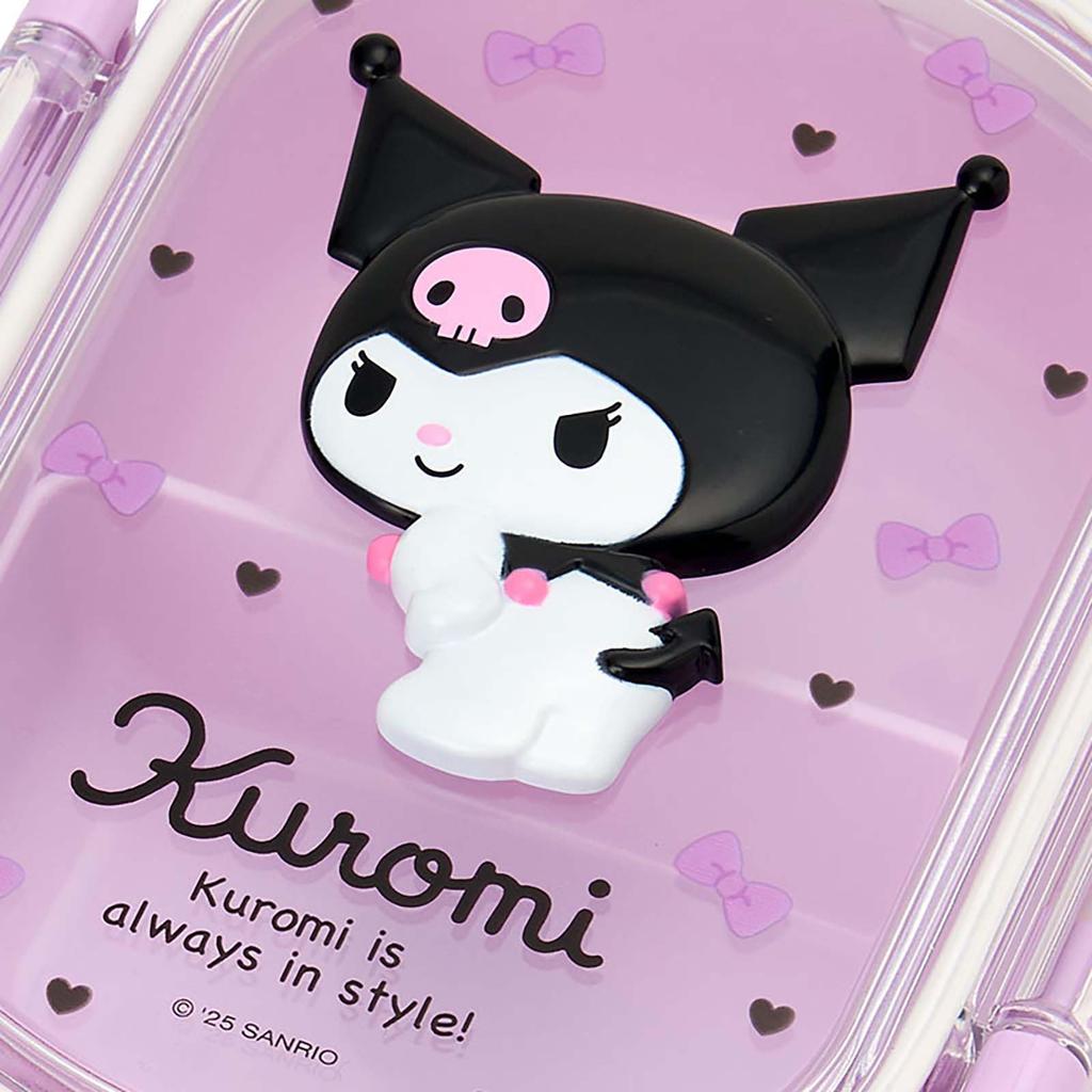 Sanrio Kuromi Lunch Box with 073393 Relief, Microwave-safe (Remove Lid)