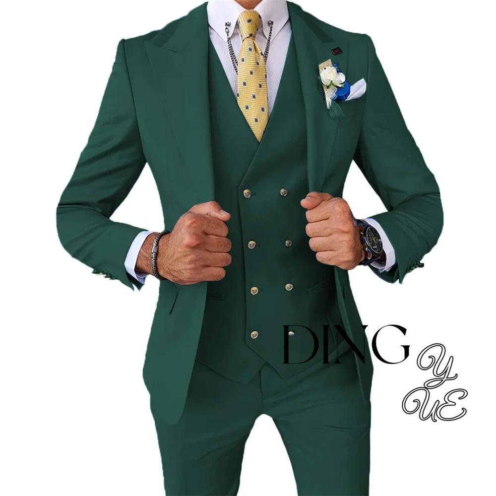 Korean Style Men's Three-piece Suit for Wedding or Business