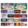 Segno Metallico in Latta ad Alta Definizione Las Vegas Casinò Stile Targa Vintage Decorazione Murale per Casa Bar Garage