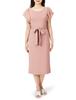 KÖRPER Lässig Taillenband Durchsichtig Rüschenärmel Strick Eng Koralle Größe M [PROPORTION DRESSING] Damenkleid, Kleid, Rosa,