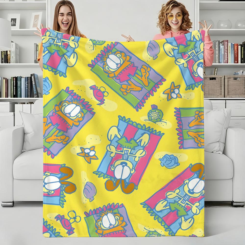 Cartoon Chubby Cute Cat Throw Flannel Blanket Perfect for Sofa Office Bed Travel Sleep Read Relax Camping Four Season Use