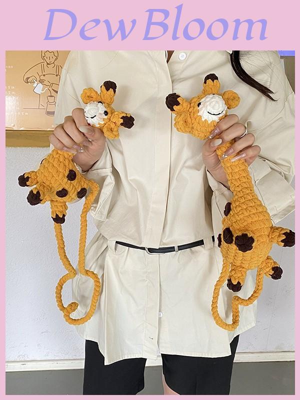 Animal Safari Mini Handcrafted Crochet Bag With Pure Color Knit For Daily Use