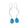 Swiss Blue Topaz Gemstone 925 Sterling Silver Jewelry Handcrafted Earrings 2.60" EE-43-8