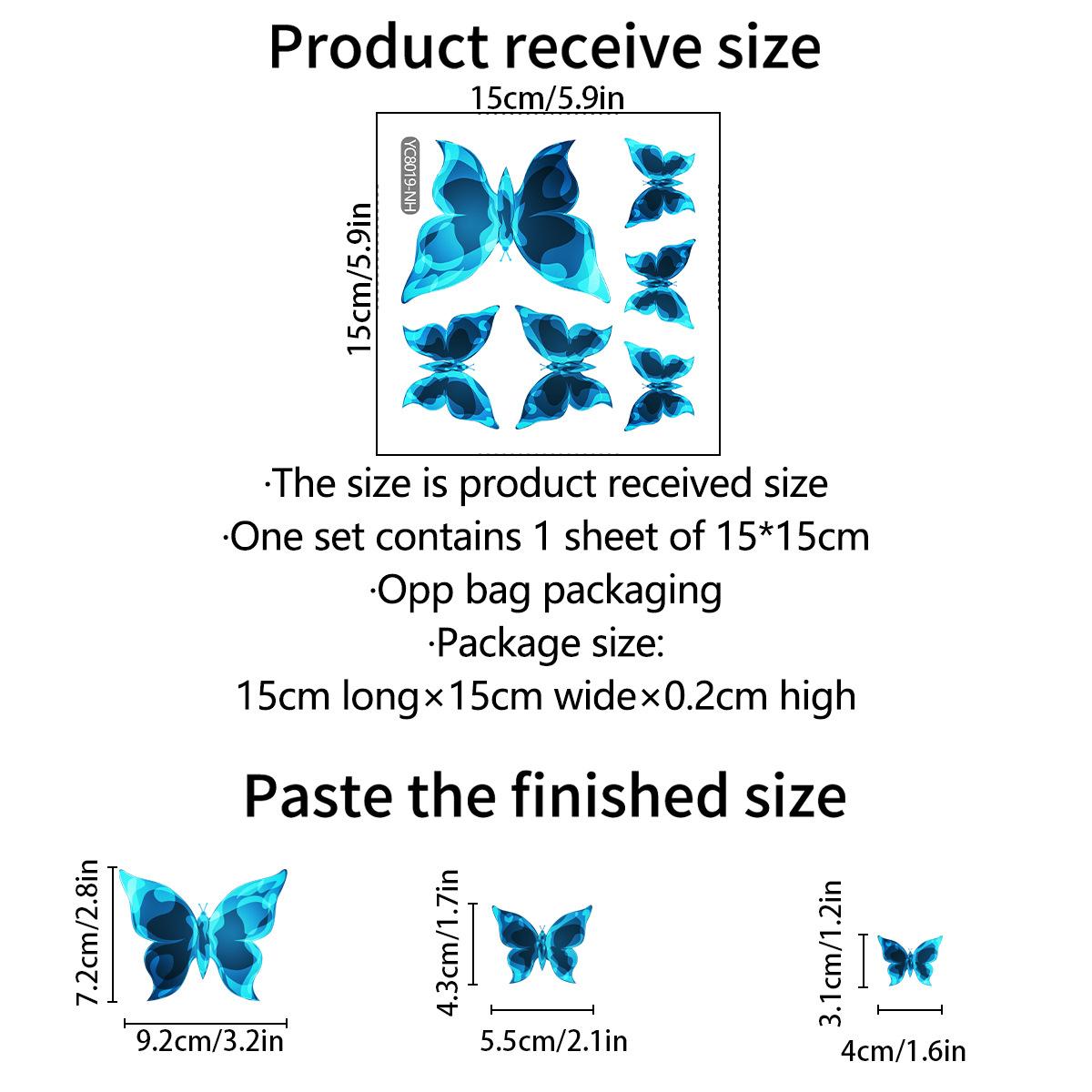 

Blue Luminous Butterfly Bedroom Living Room Luminous Luminous Sticker Switch Sticker Decorative Self-Adhesive Wall Sticker