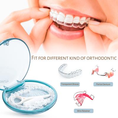 Retainer Case Odorless with Removable Seal Ring Large Teeth Night Guard Slim Aligner Holder Portable Travel Daily Dental Braces