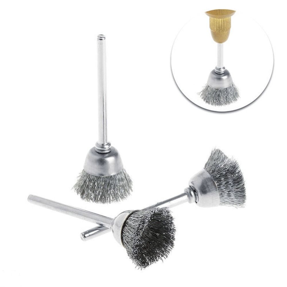 9Pcs Metal Mini Steel Wire Brush Rust Removal Cleaning Brush Wheel New Drill Rotary Tool