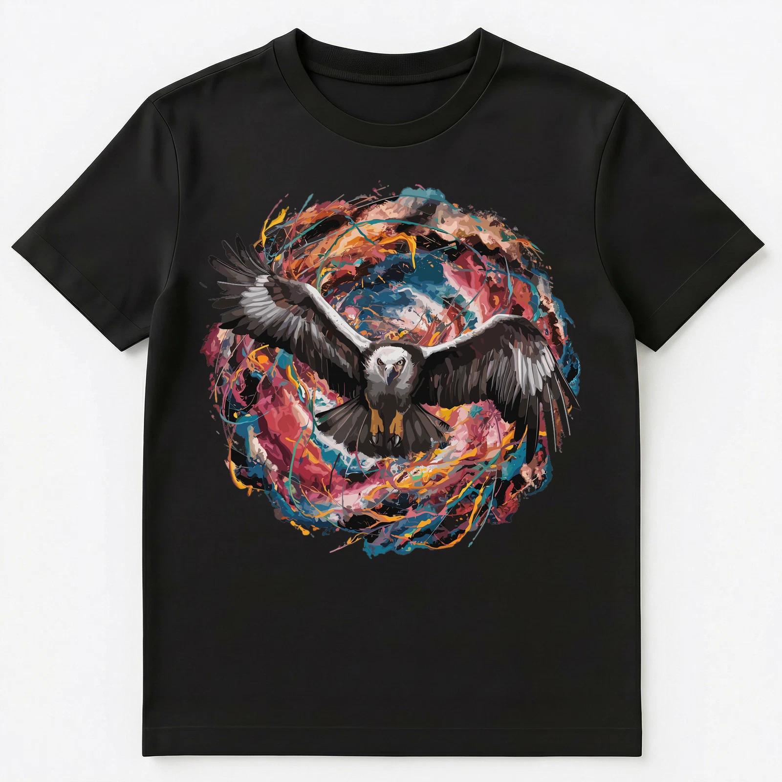 

Colorful Paint Splash Condor Bird Art Graphic Unisex T-Shirt 2XL