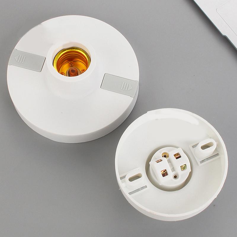 1/5Pcs Flat Light Bulb Socket Holder Adapter 220V E27 Screw Lamp Stand Base Cap Socket White Ceiling Light Lamp Bulb Fixing Base