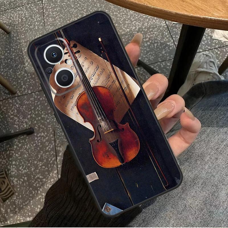 Music Violin For OPPO Reno 10 11 12 13 14 Pro 7 8 Lite 8T 11F 12F 13F 14F OPPO Find X8 X9 X5 X6 Pro Case