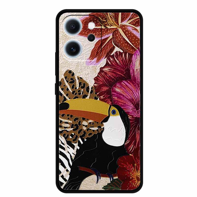 3D Flowers Emboss Fundas For OPPO Reno 15F 5G Case Soft Silicone Phone Cases For OPPO Reno 15F Back Covers Shell Coque 6.57"