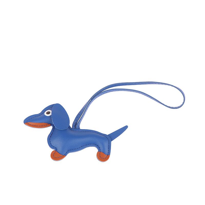 1Pc Men'S Car Dachshund Keychain Pu Leather Dog Keychains  For Women