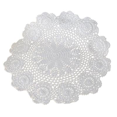 Dining Tables Placemat Scene Layout Crochet Crafts Rounded Temperature Insulation Flower Pattern Table Mat Coaster Adornments