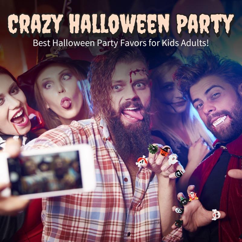10pc Creative Halloween Themed Rings Halloween Party Decoration DIY Party Gifts Event Crazy Gatherings Assorted Spooky Props Set