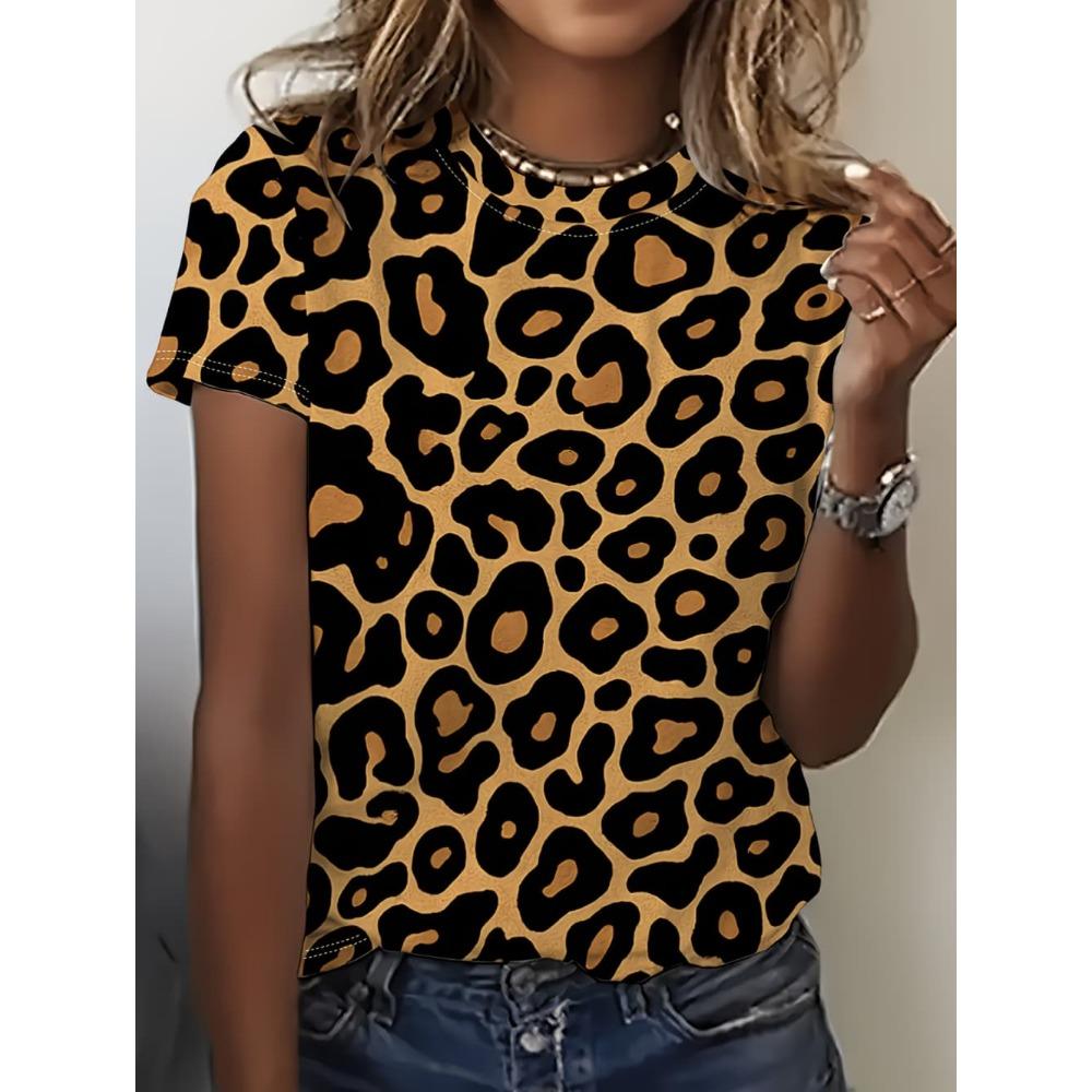 Summer casual women's round neck T-shirt